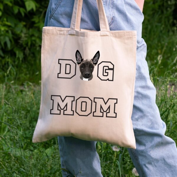 Dog mom pet portrait - Cotton Tote Bag